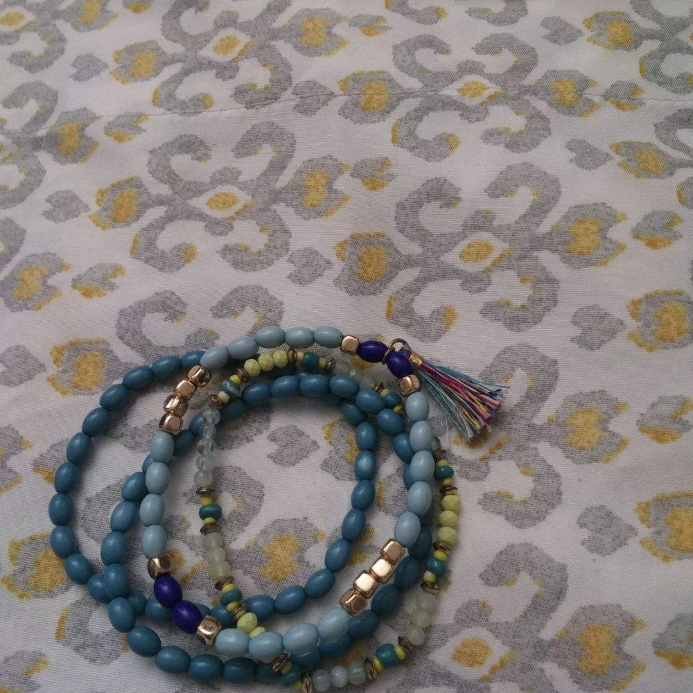 Multiple beads tortoise colored .
